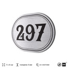 Номерок на дверь квартиры 297, для кабинета, офиса, шильдик 9 х 7 см, серебристый, Айдентика Технолоджи