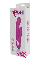 Розовый вибратор-кролик NAGHI NO.43 RECHARGEABLE DUO VIBRATOR - 23 см. - 