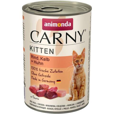 Animonda Carny Kitten консервы с говядиной, телятиной и курицей для котят 400г