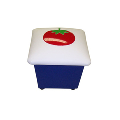 Пуфик с аппликацией Помидор белый