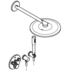 Душевая система GROHE Grohtherm SmartControl Perfect с душевым гарнитуром и верхним душем Rainshower 34705000