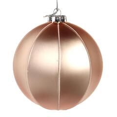 Розовый стеклянный шарик 10см Goodwill Matte Stripe Ball