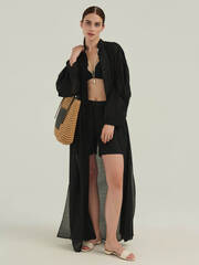 Рубашка длинная EUPHORIA черного цвета