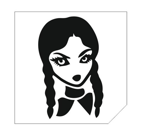 Трафарет для блеск-тату 6*6 уэнсдэй 795P