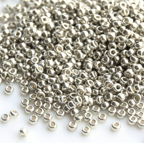 RR-0181 Бисер круглый Миюки 11/0 /Miyuki round 11/0 Galvanized Silver