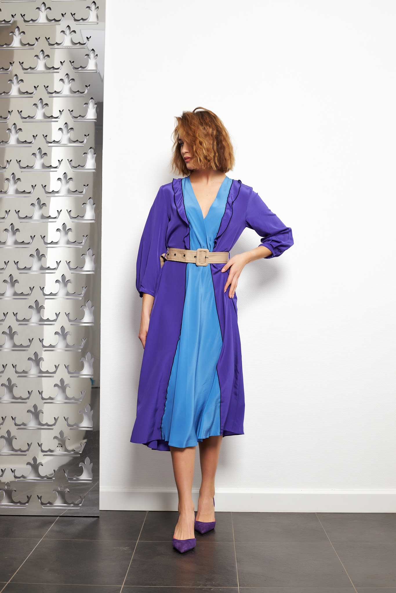 Dorothee Schumacher Платье двухцветное шелковое