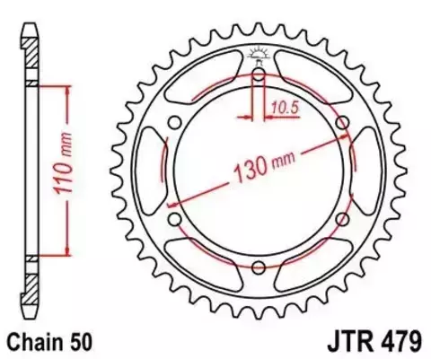 Звезда ведомая для мотоцикла JTR479.39
