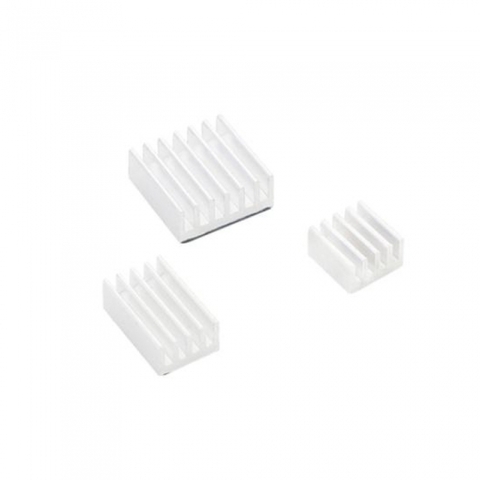 RA536 Набор радиаторов ACD White 3 in 1 Heat Sink Set Aluminum (15x10x5мм, 14x14x6мм и 8.8x8.8x5мм) for Raspberry Pi 4B комплект из 3шт