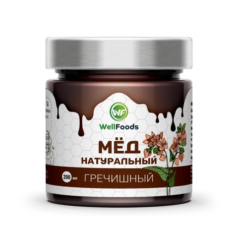 Мед гречишный 200 мл | WellFoods