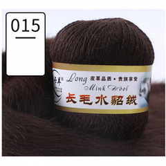 Пряжа "Норка" длинноворсовая, Пух норки-90 % Полиамид-10 %, тёмно-коричневый