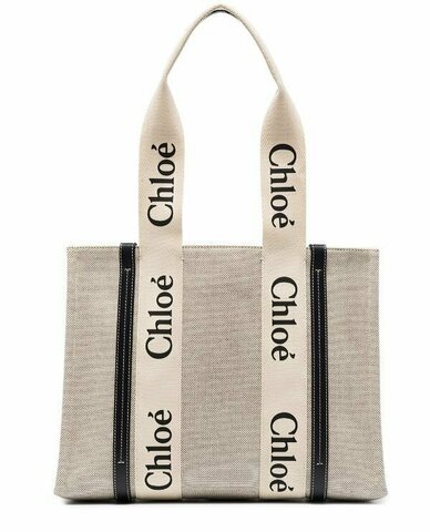 Сумка-тоут Chloé Woody бежевый