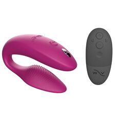 Розовый U-образный вибратор для пар We-Vibe Sync 2 - 