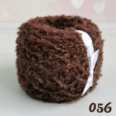 Пряжа Тедди с эффектом Букле, 056 Шоколад
