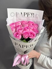 Букет из 15 розовых роз (Кения 40 см)