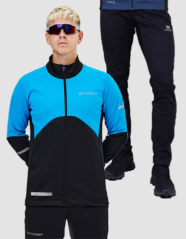 Элитный лыжный костюм Nordski Pro 2.0-1.0 Light Blue/Black мужской