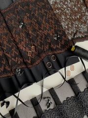 Кружево эластичное черное/люрекс 22 см, Китай