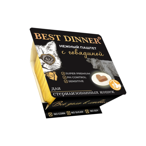 Best Dinner Нежный паштет с говядиной (упаковка 14 шт * 100 г)