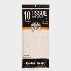 Упаковочная бумага, Тишью (50*66 см), «Конфетти», белая, 10 листов