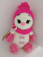 Снеговик в розовой шапке (сидит)