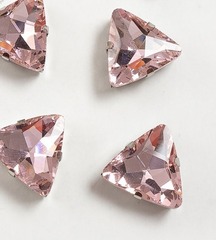 Стразы пришивные стекло в оправе "Треугольник", р. 18 мм, светло-розовый