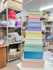 Коробка одиночная, Прямоугольник, Пастельный микс (случайный цвет), 32*19,5*12,5 см, 1 шт.