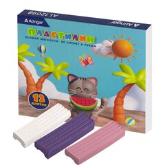 
          Пластилин Alingar, 12 цветов, "Котик", 180 гр., особо мягкий, без стека, картонная упаковка