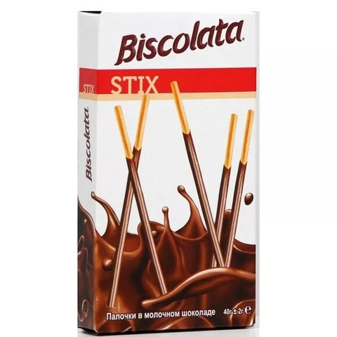 Палочки бисквитные Biscolata в молочном шоколаде , 40 г