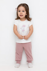 брюки  для девочки  КР 400754/серая пудра к517