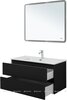 Aquanet 344765 Тумба с раковиной Вега 2.0 100 2 ящ. цв.черный (раковина Flat) (344765)