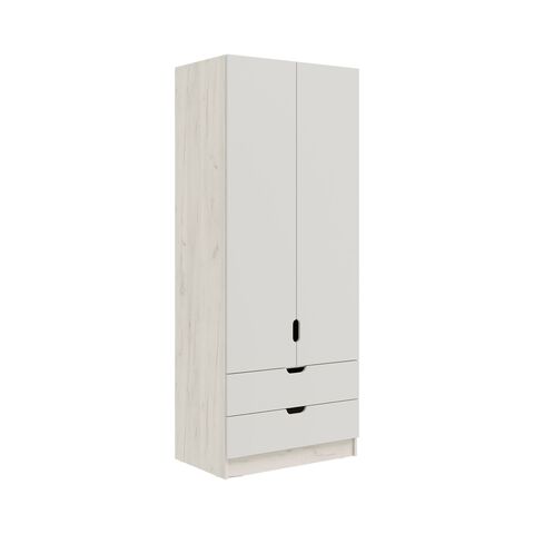 Юниор-4 Шкаф (800) (Шарли Белый, Дуб Крафт Белый)