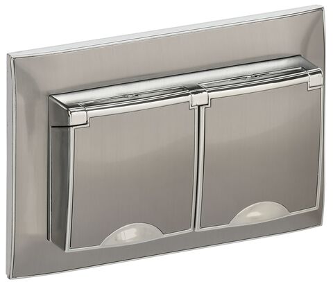 SKANDY Роз. 2-я с кр. 16А в сб IP44 SK-R12N никель IEK