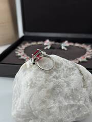 54125- Комплект украшений колье + серьги в стиле BVLGARY