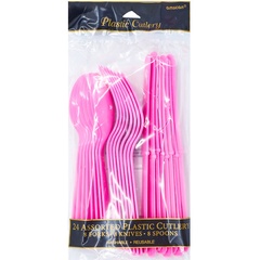 Столовые приборы пласт Bright Pink 24шт