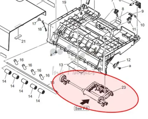 Сборка роликов подача АПД Konica Minolta Feed Roller Assy AAJ4R70113