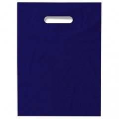 Темно-синий полиэтиленовый пакет с вырубной ручкой 30*40+3см 80мкм