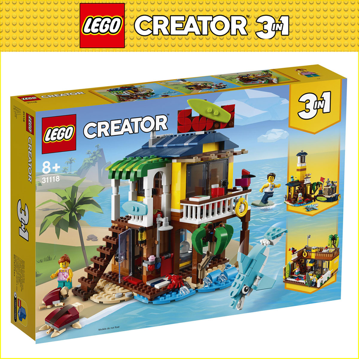 Конструктор LEGO Creator 3 в 1 31118 Пляжный домик серферов Лего