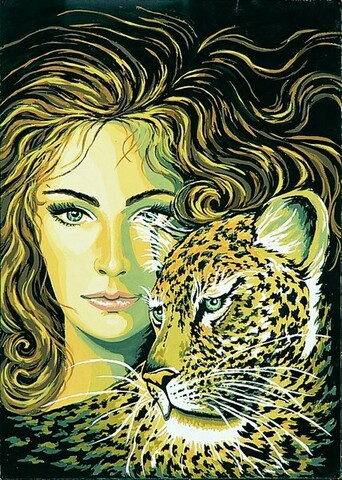 Девушка с леопардом