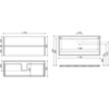 Sancos UR120-1W Тумба подвесная  Urban 1190x450х550 мм, c двумя ящиками, оснащенными доводчиками, белый глянец