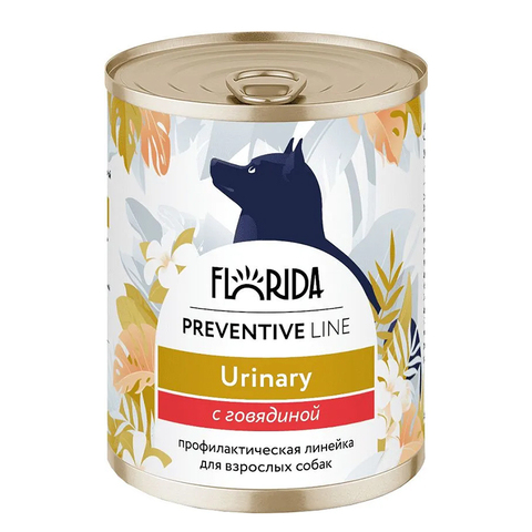 Влажный корм Florida Preventive Line Urinary, для собак, при профилактике МКБ, с говядиной, 340 г