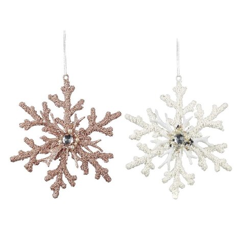 Украшение на елку Снежинка Goodwill Jewel Snowflake розовая