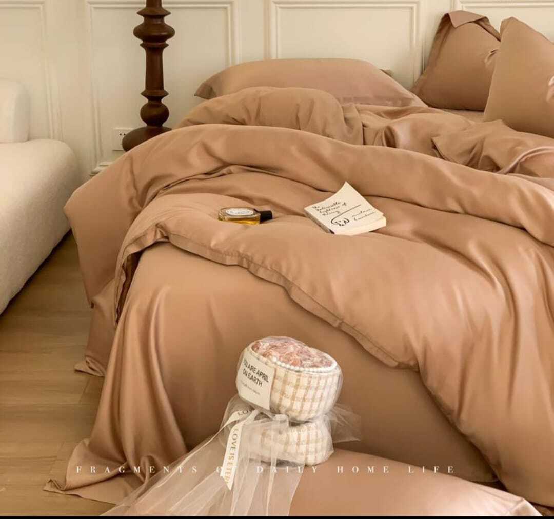 ZEPHYR HOME КПБ на двуспалку Тенсель Темно - бежевый