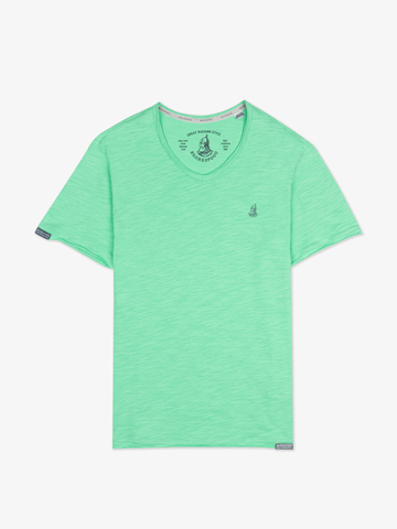 Мужская футболка «Великоросс» мятного цвета V ворот
