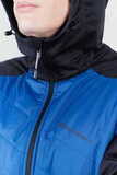 Премиальный костюм для лыж и зимнего бега Nordski Hybrid Hood Pro Black-Blue