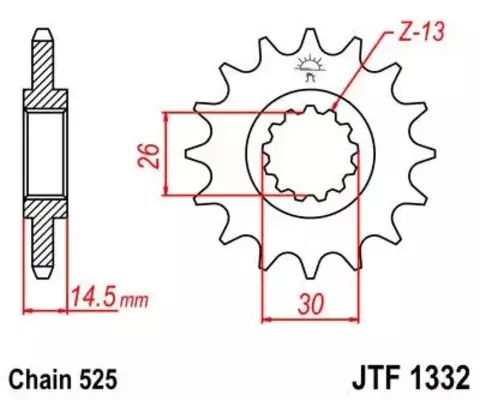 Звезда ведущая JTF1332 16RB