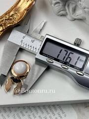 Накладки на пуговицы золотистые с мраморным камнем