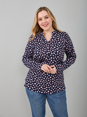 Блузка БЛ-22/темносиний-горох