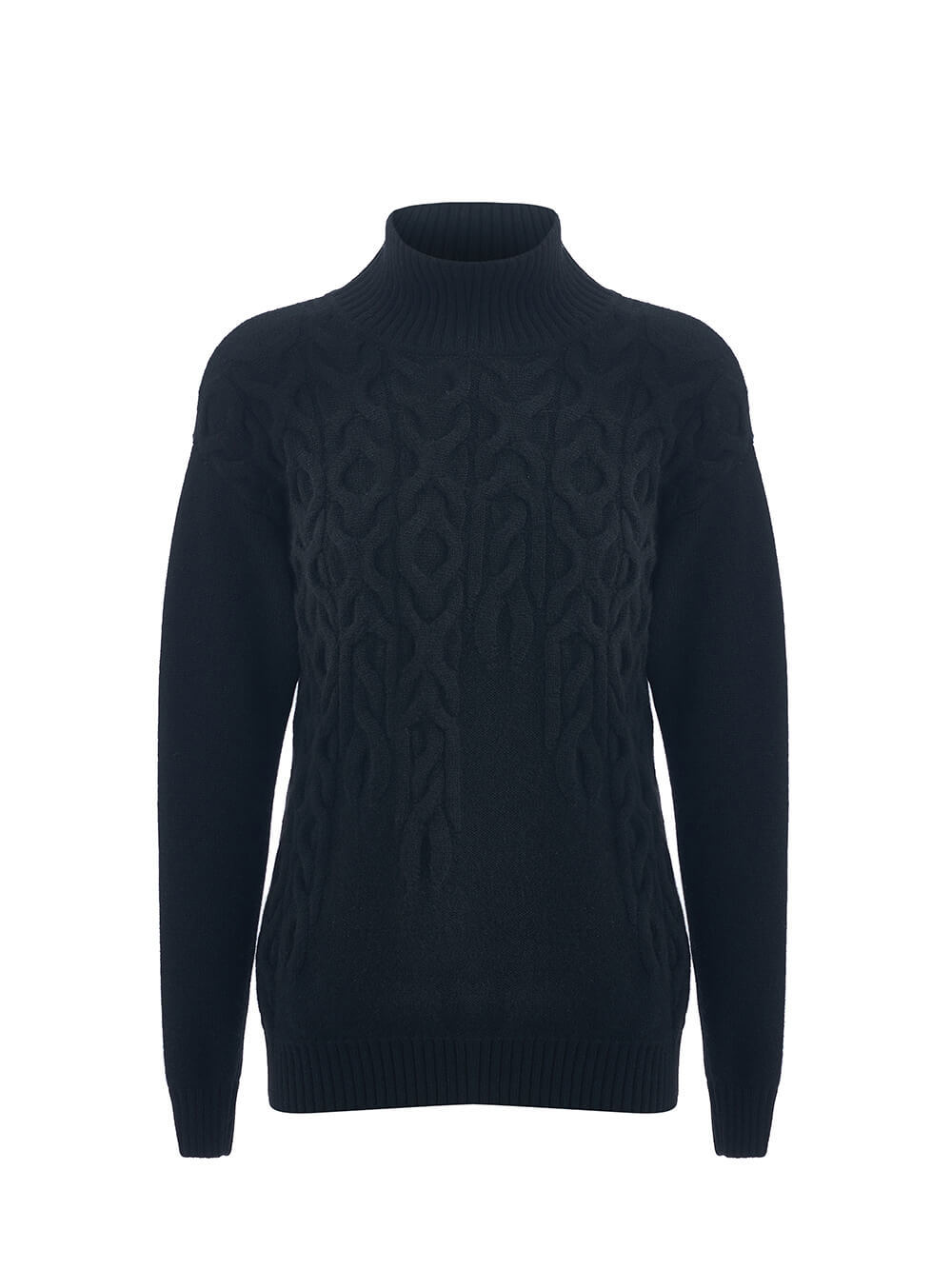 Женский свитер черного цвета из 100% кашемира