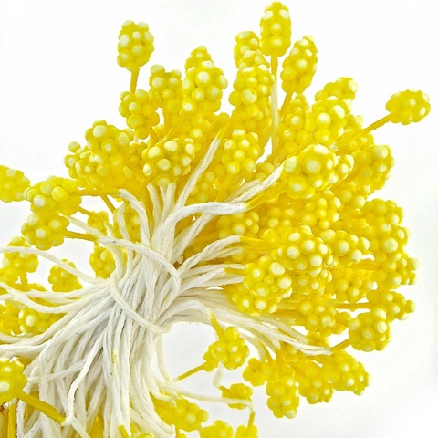 Тычинки декоративные для искусственных цветов, цвет желтый, 85шт