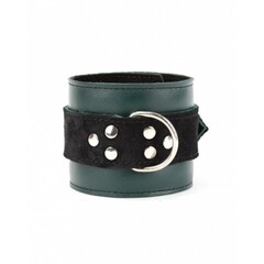 Наручники из натуральной кожи изумруд