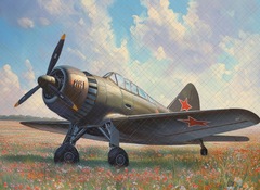 Самолет (тематика 9-е Мая) №4 - фон неопреновый